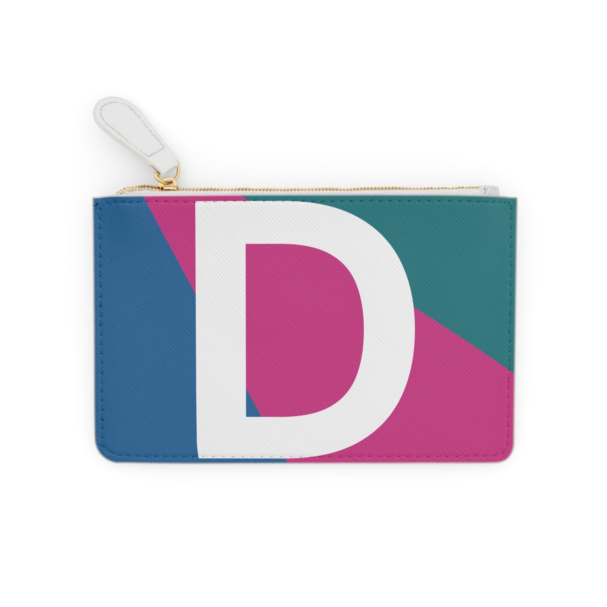 Initial D Mini Clutch — Colorblock Monogram Wristlet Wallet
