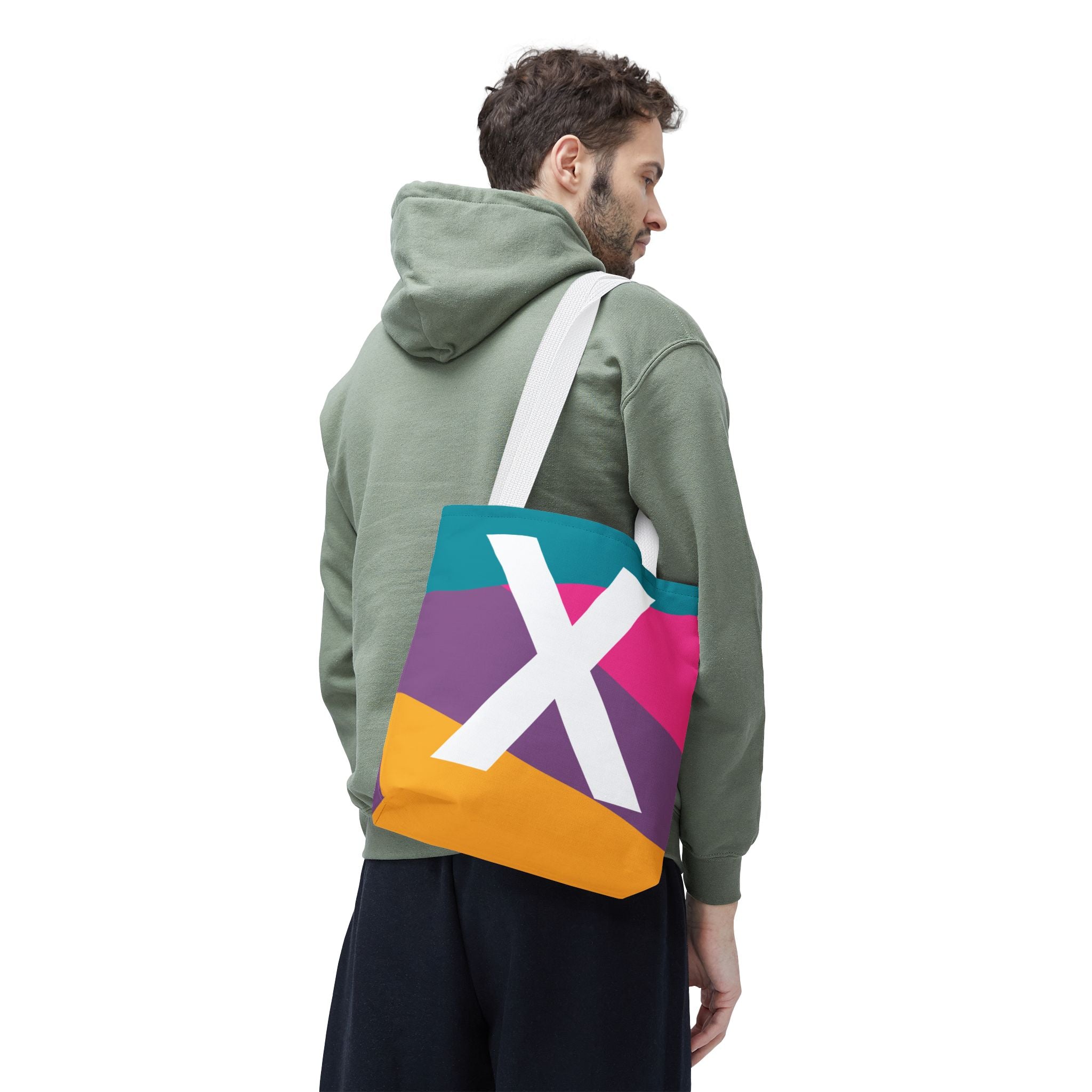 Monogram 'X' Colorblock Tote Bag — Personalized Initial X Shoulder Tote
