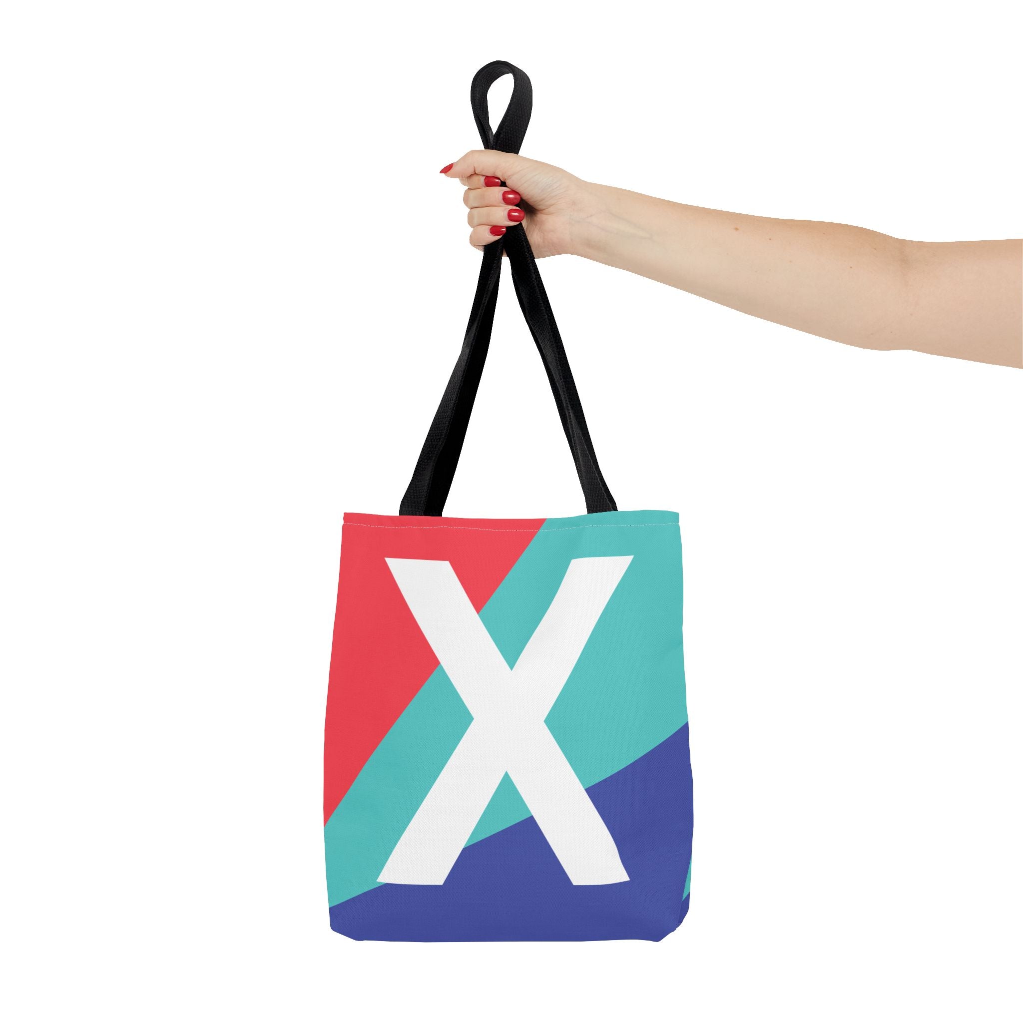 Monogram 'X' Colorblock Tote Bag — Personalized Initial X Shoulder Tote