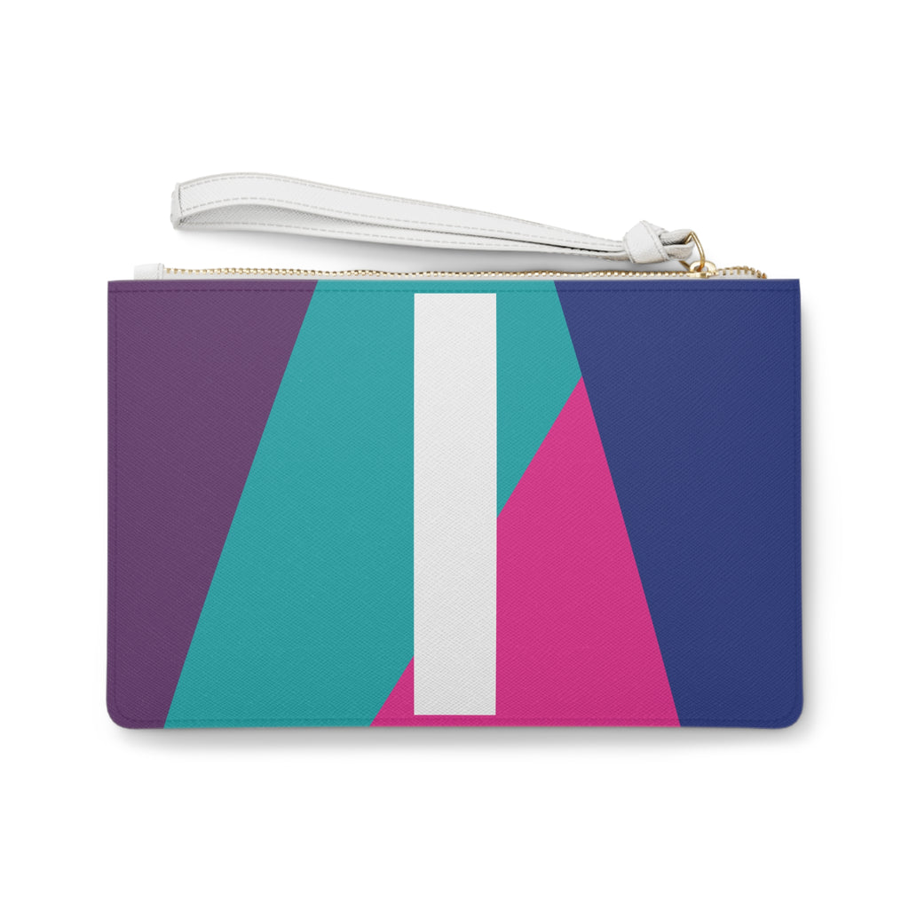 Monogram 'I' Colorblock Clutch Bag — Bold Geometric Wristlet for Everyday & Gifts
