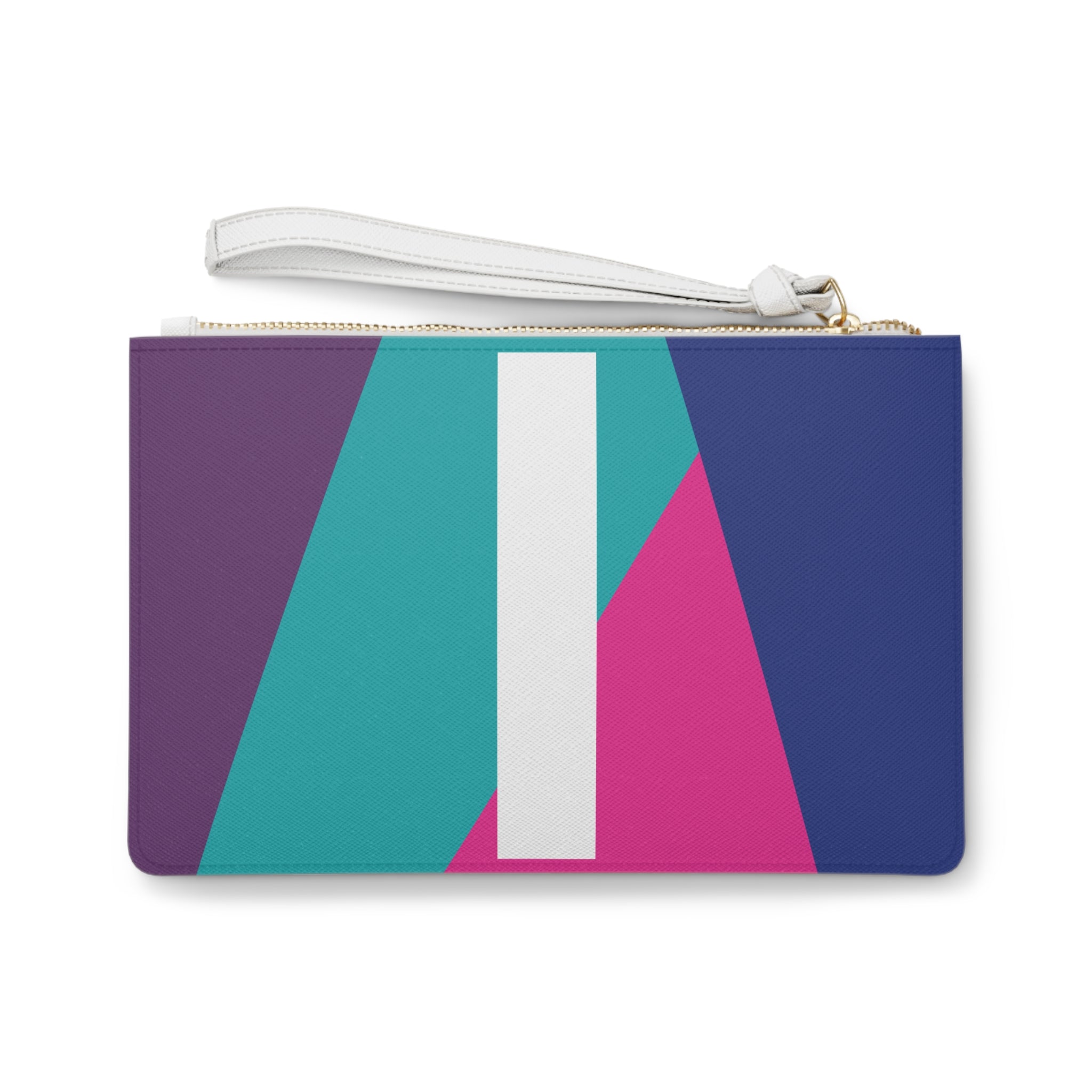 Monogram 'I' Colorblock Clutch Bag — Bold Geometric Wristlet for Everyday & Gifts