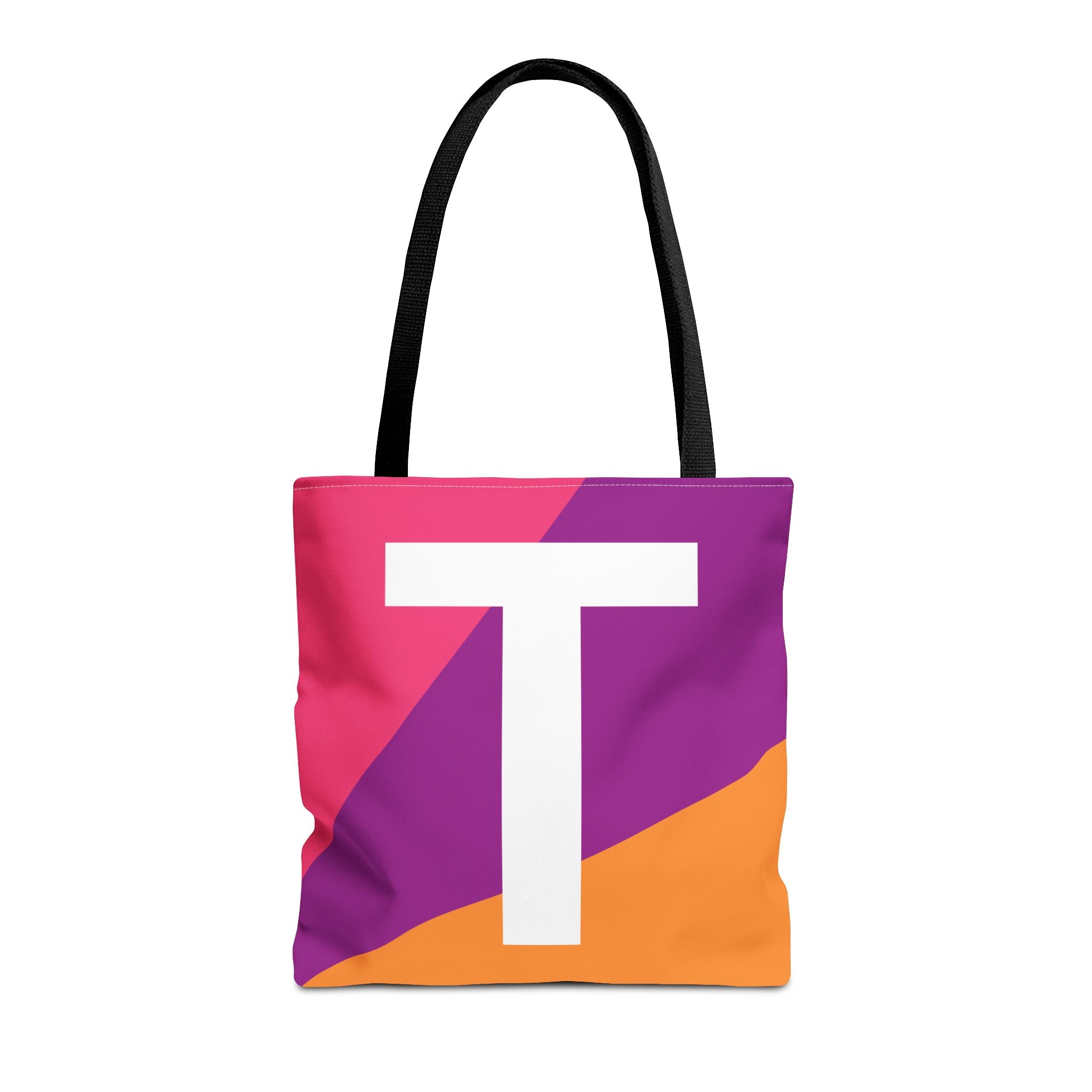 Monogram 'T' Colorblock Tote Bag — Personalized Initial T Shoulder Tote