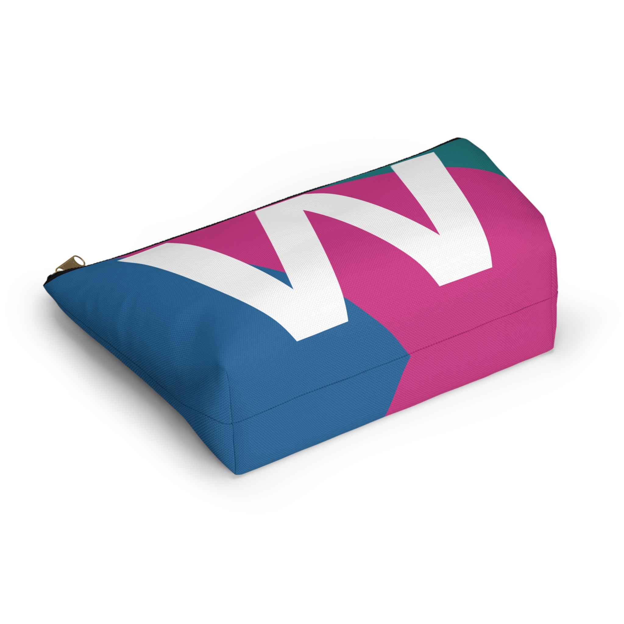 Initials Colorblock Accessory Pouch — Monogram W T-Bottom Cosmetic Bag
