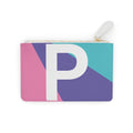 Initial P Mini Clutch — Colorblock Monogram Wristlet Wallet