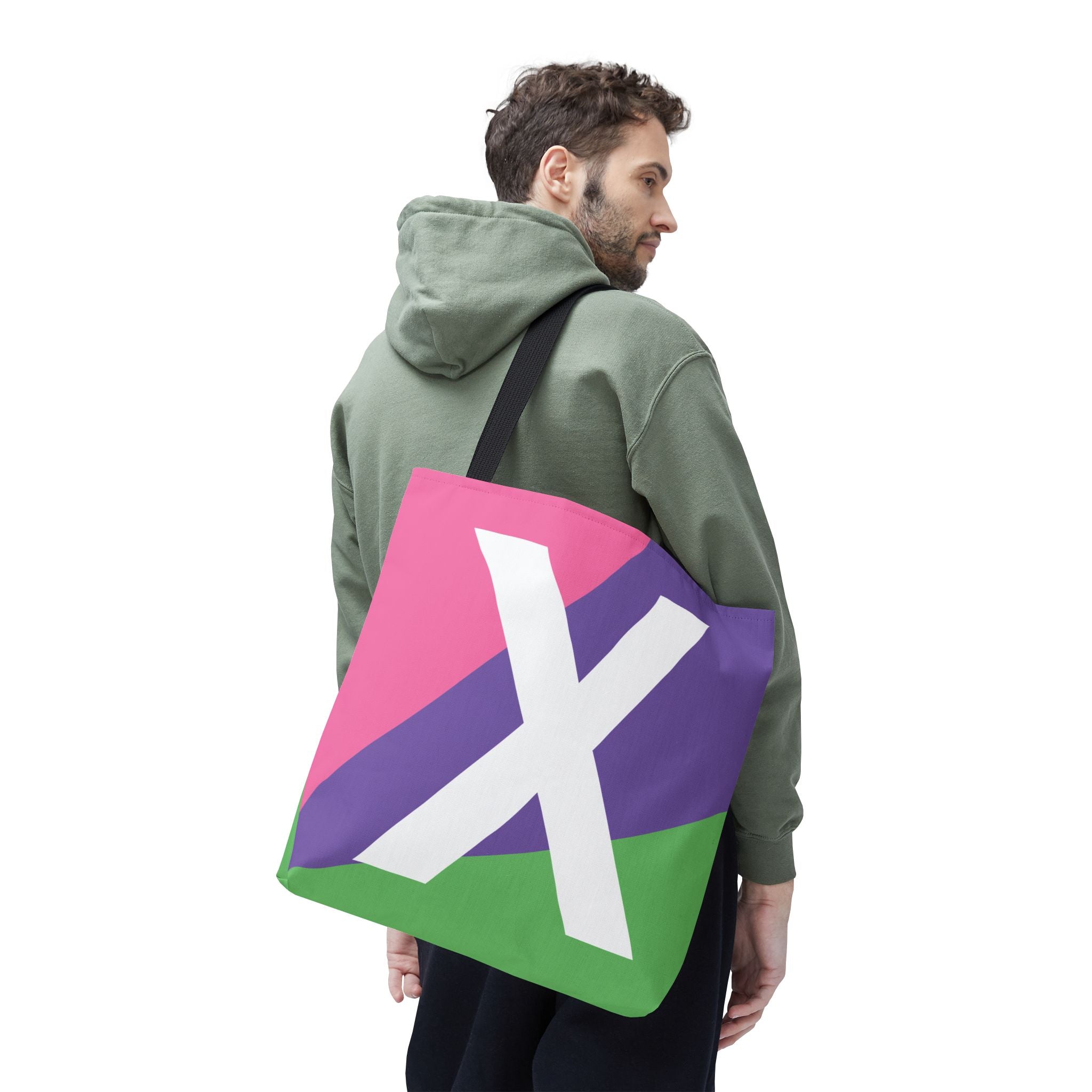 Monogram 'X' Colorblock Tote Bag — Personalized Initial X Shoulder Tote