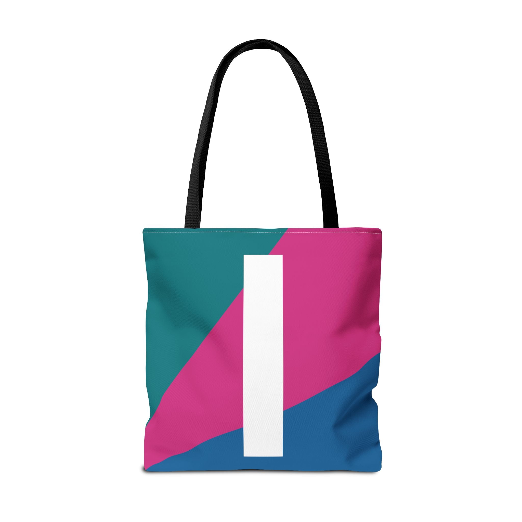 Monogram 'I' Colorblock Tote Bag — Personalized Initial I Shoulder Tote