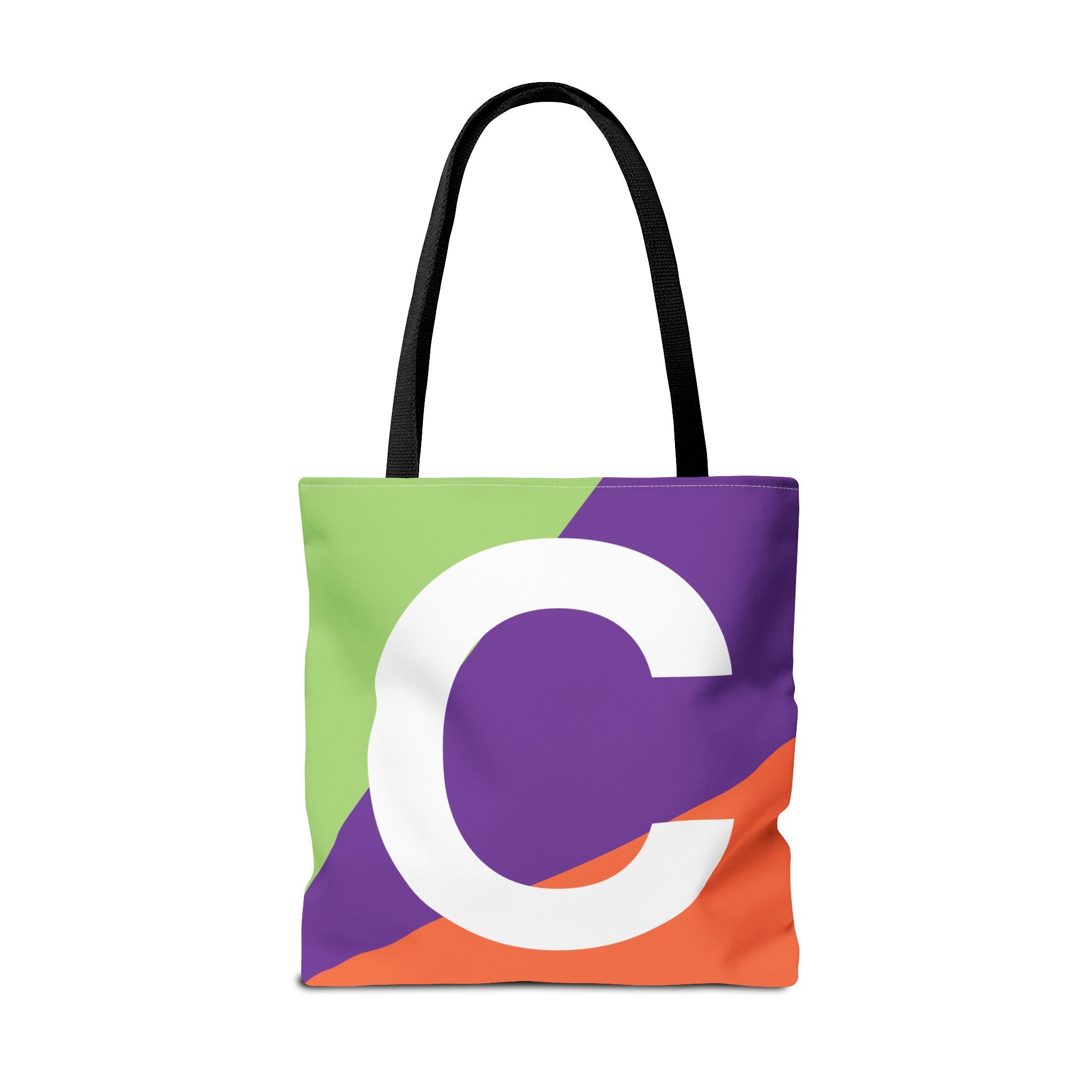 Monogram 'C' Colorblock Tote Bag — Personalized Initial C Shoulder Tote