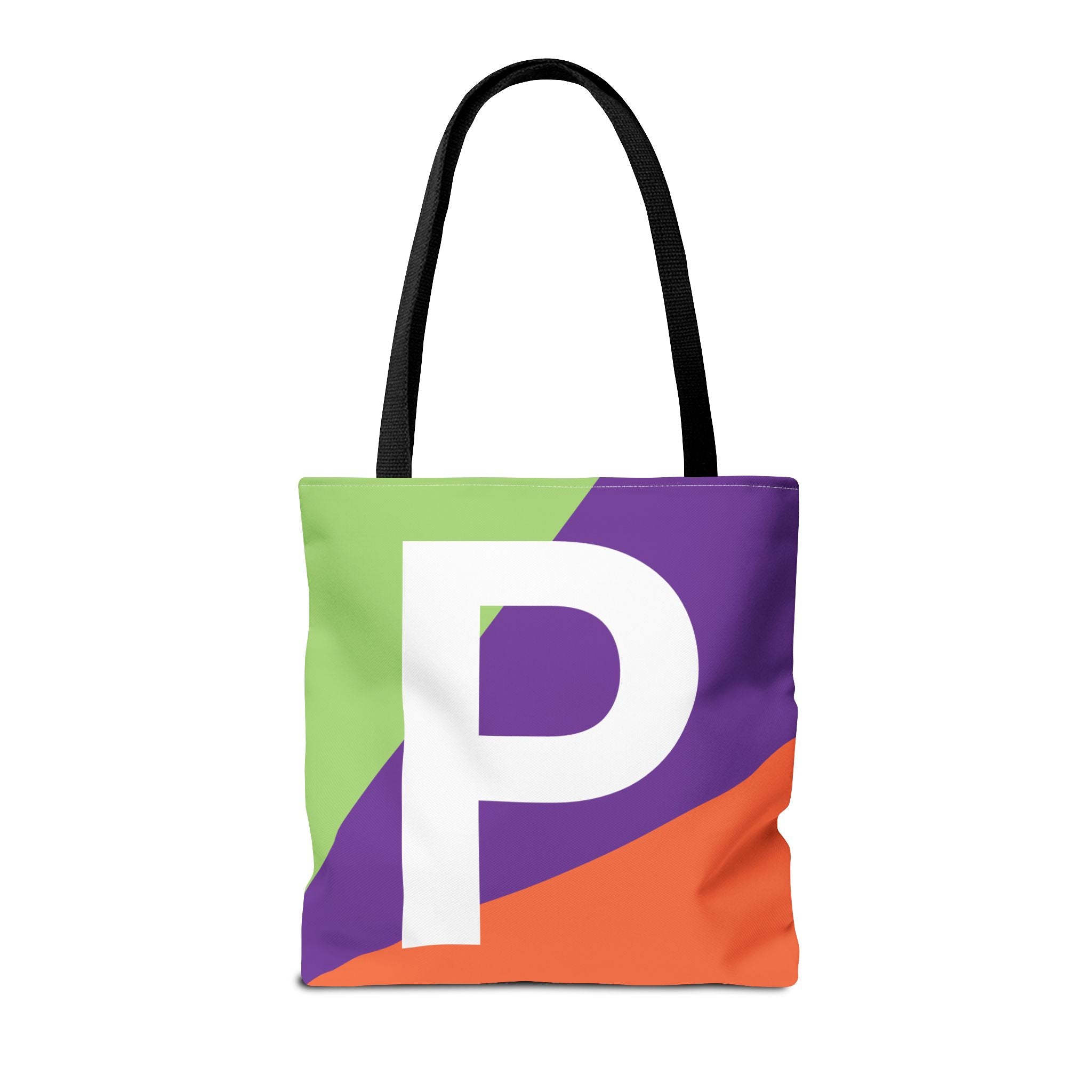 Monogram 'P' Colorblock Tote Bag — Personalized Initial P Shoulder Tote