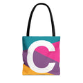 Monogram 'C' Colorblock Tote Bag — Personalized Initial C Shoulder Tote