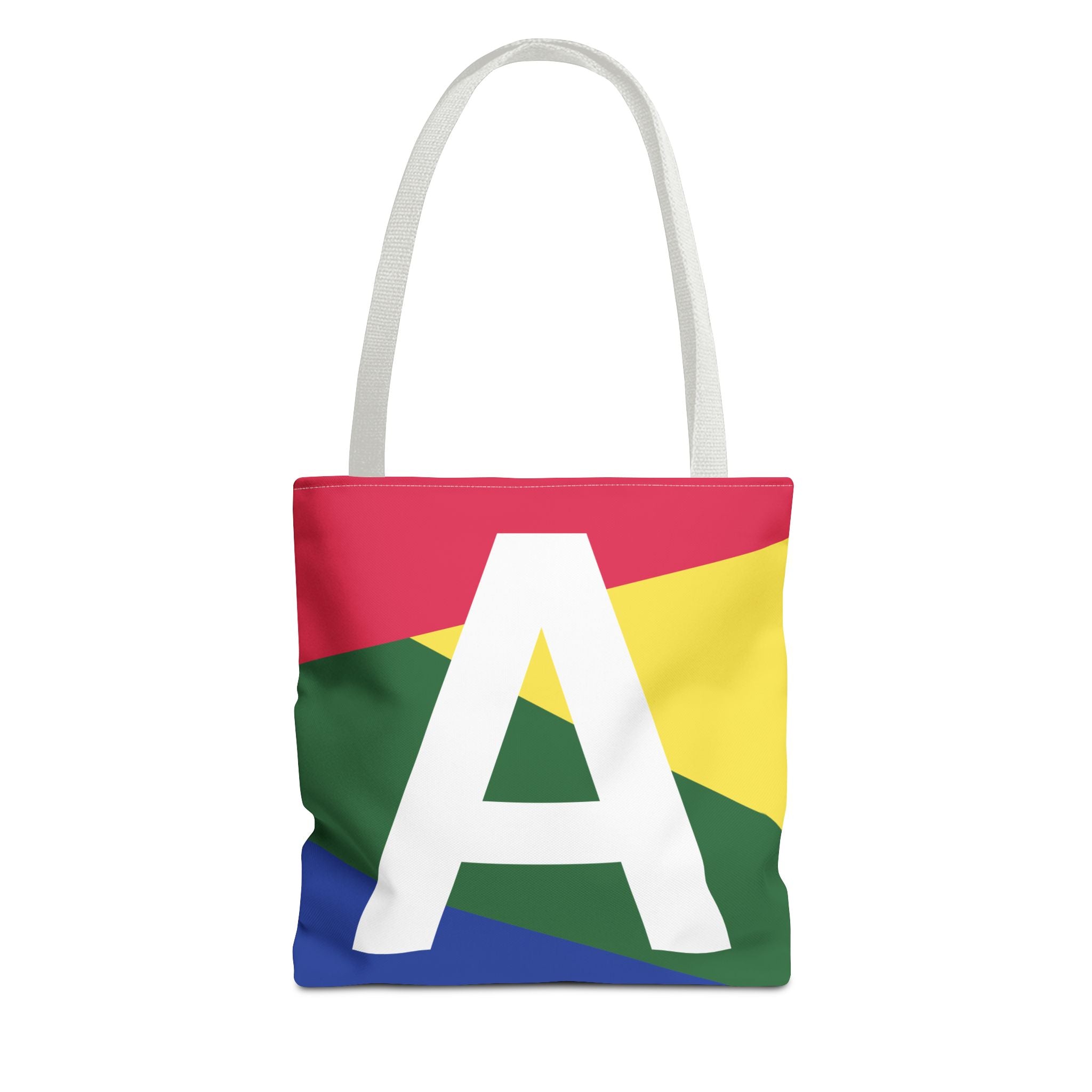 Monogram 'A' Colorblock Tote Bag — Personalized Initial A Shoulder Tote