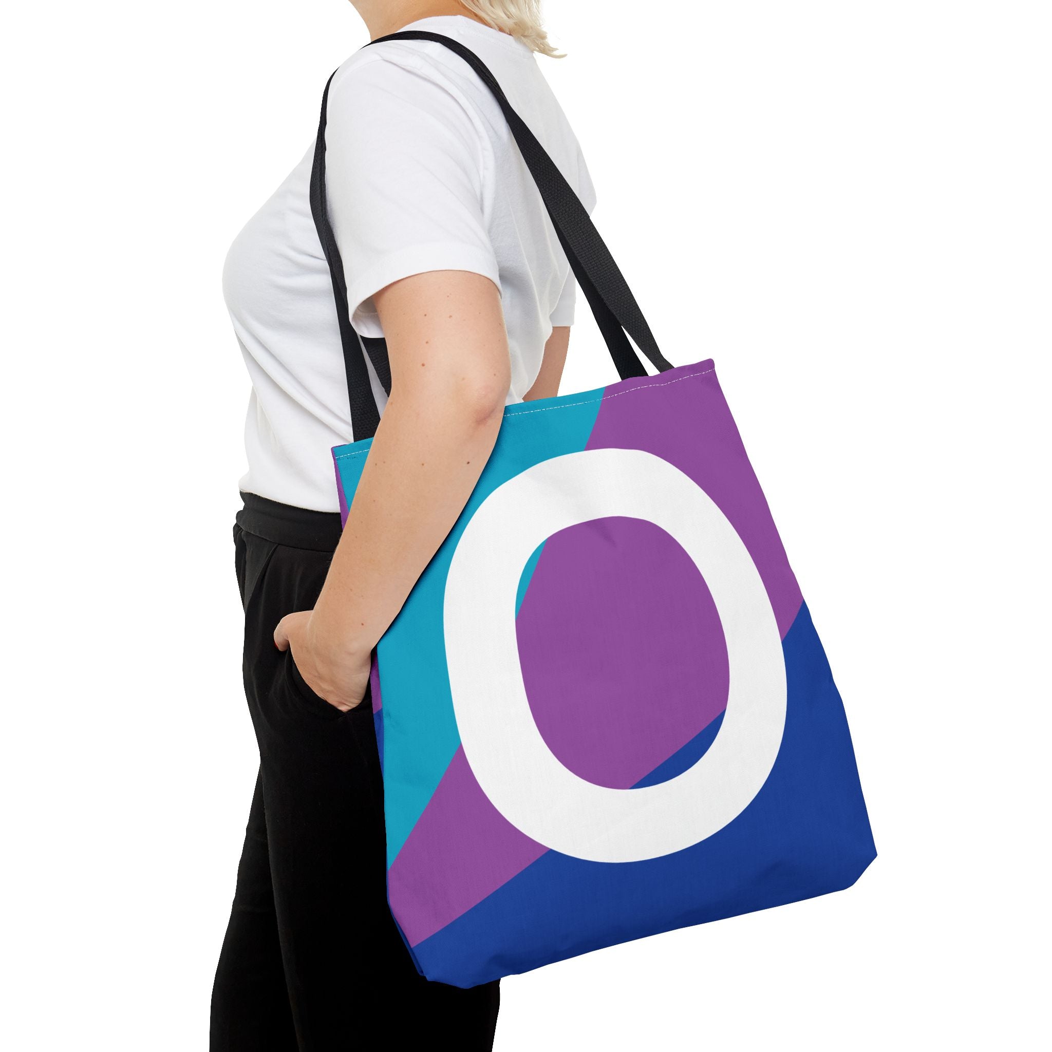 Monogram 'O' Colorblock Tote Bag — Personalized Initial O Shoulder Tote