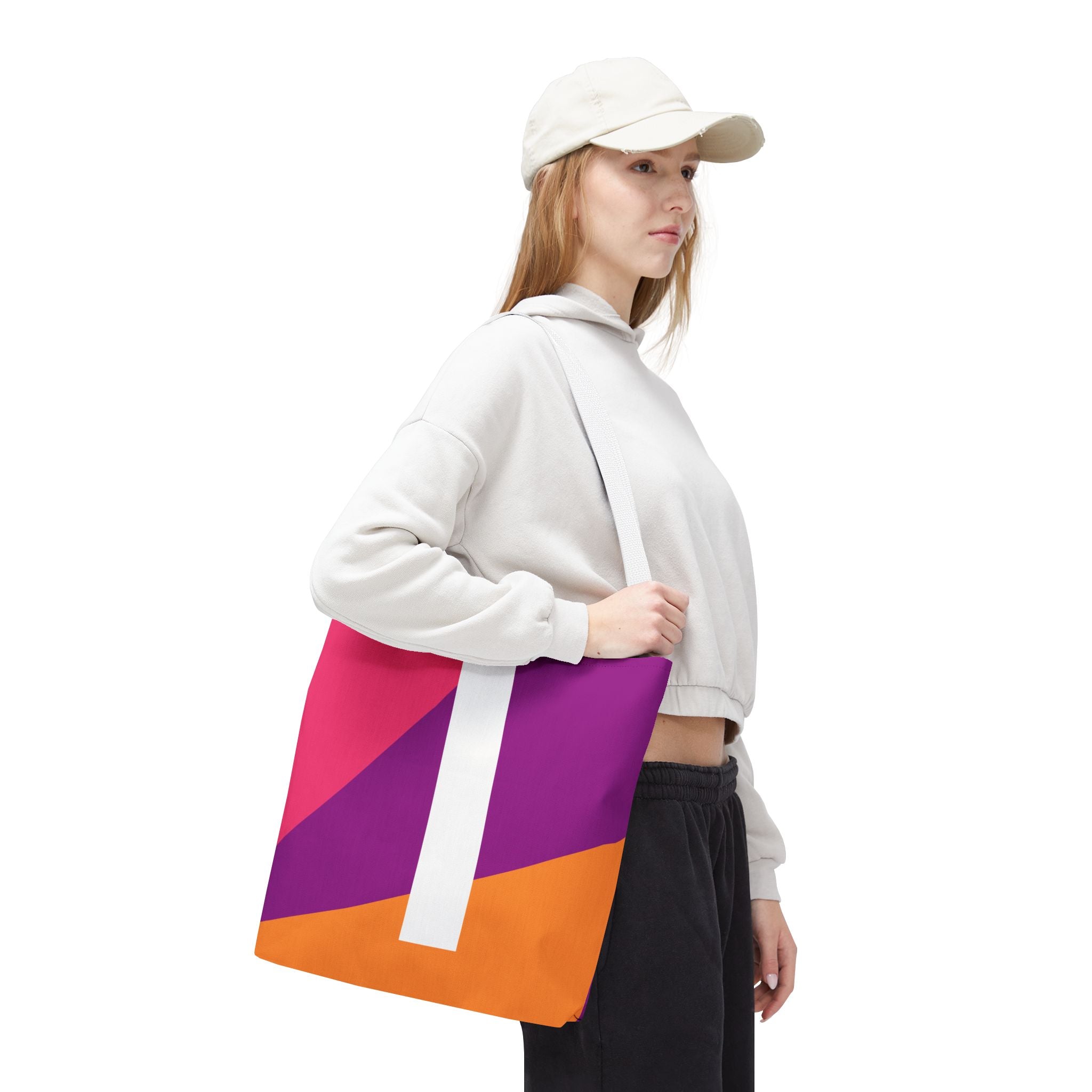 Monogram 'I' Colorblock Tote Bag — Personalized Initial I Shoulder Tote