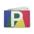 Monogram 'P' Colorblock Clutch Bag — Bold Geometric Wristlet for Everyday & Gifts