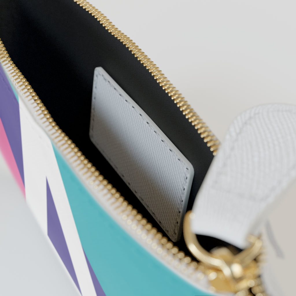 Initial A Mini Clutch — Colorblock Monogram Wristlet Wallet
