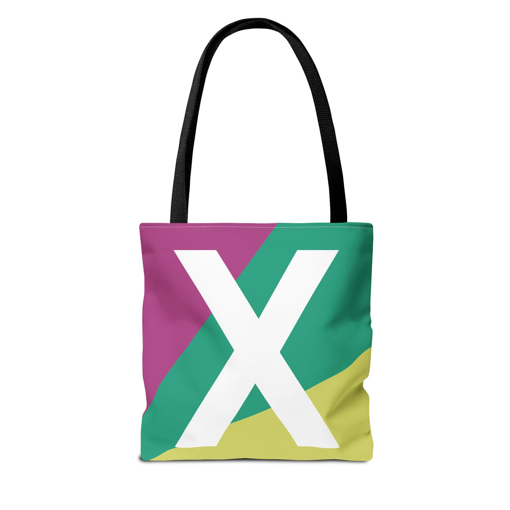 Monogram 'X' Colorblock Tote Bag — Personalized Initial X Shoulder Tote