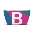Initials Colorblock Accessory Pouch — Monogram B T-Bottom Cosmetic Bag