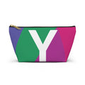 Initials Colorblock Accessory Pouch — Monogram Y T-Bottom Cosmetic Bag