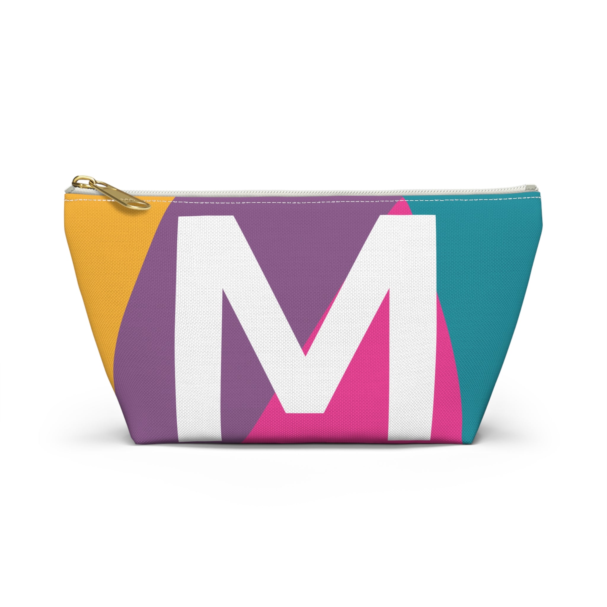 Initials Colorblock Accessory Pouch — Monogram M T-Bottom Cosmetic Bag