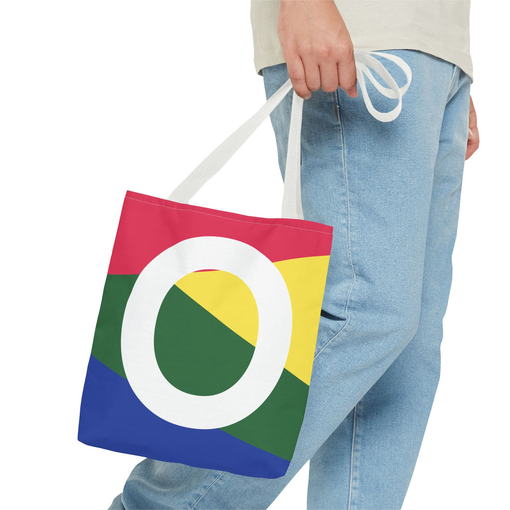 Monogram 'O' Colorblock Tote Bag — Personalized Initial O Shoulder Tote
