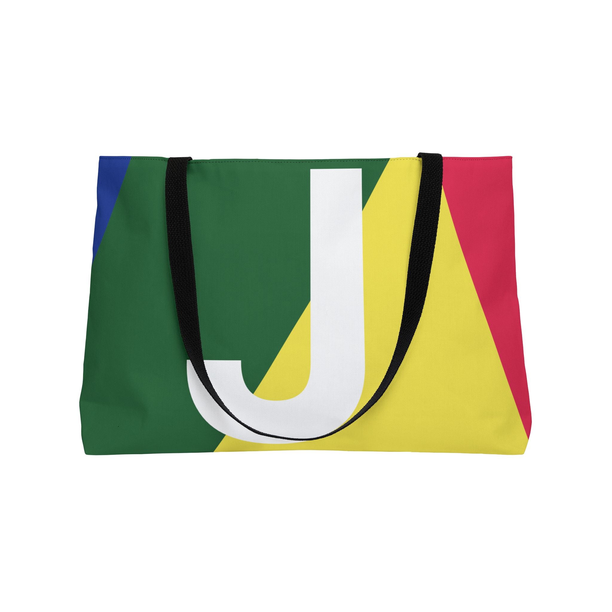 Personalized 'J' Colorblock Tote Bag — Monogram Weekender Tote