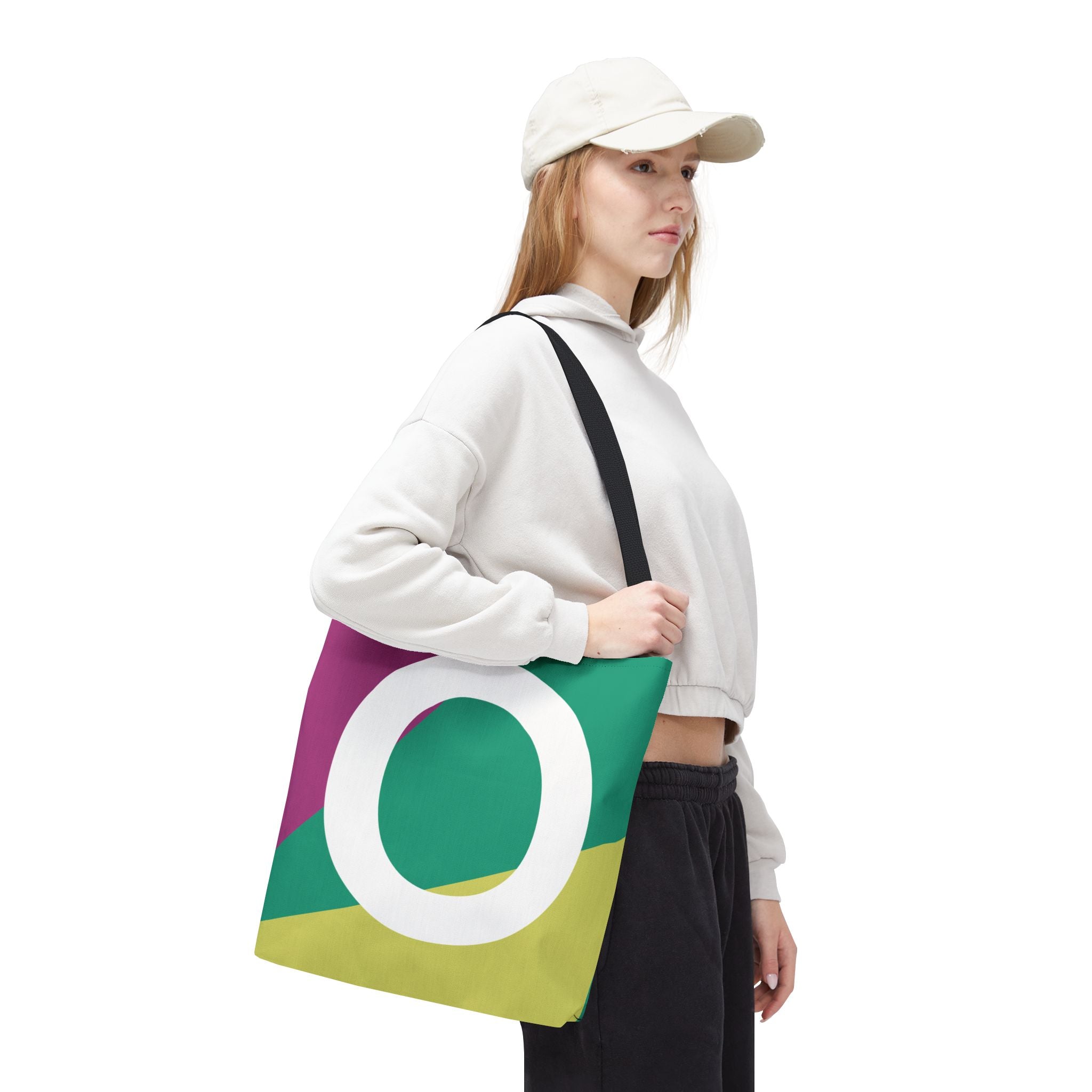 Monogram 'O' Colorblock Tote Bag — Personalized Initial O Shoulder Tote