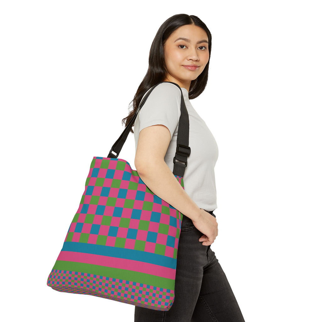 Colorblock Geometric Tote Bag