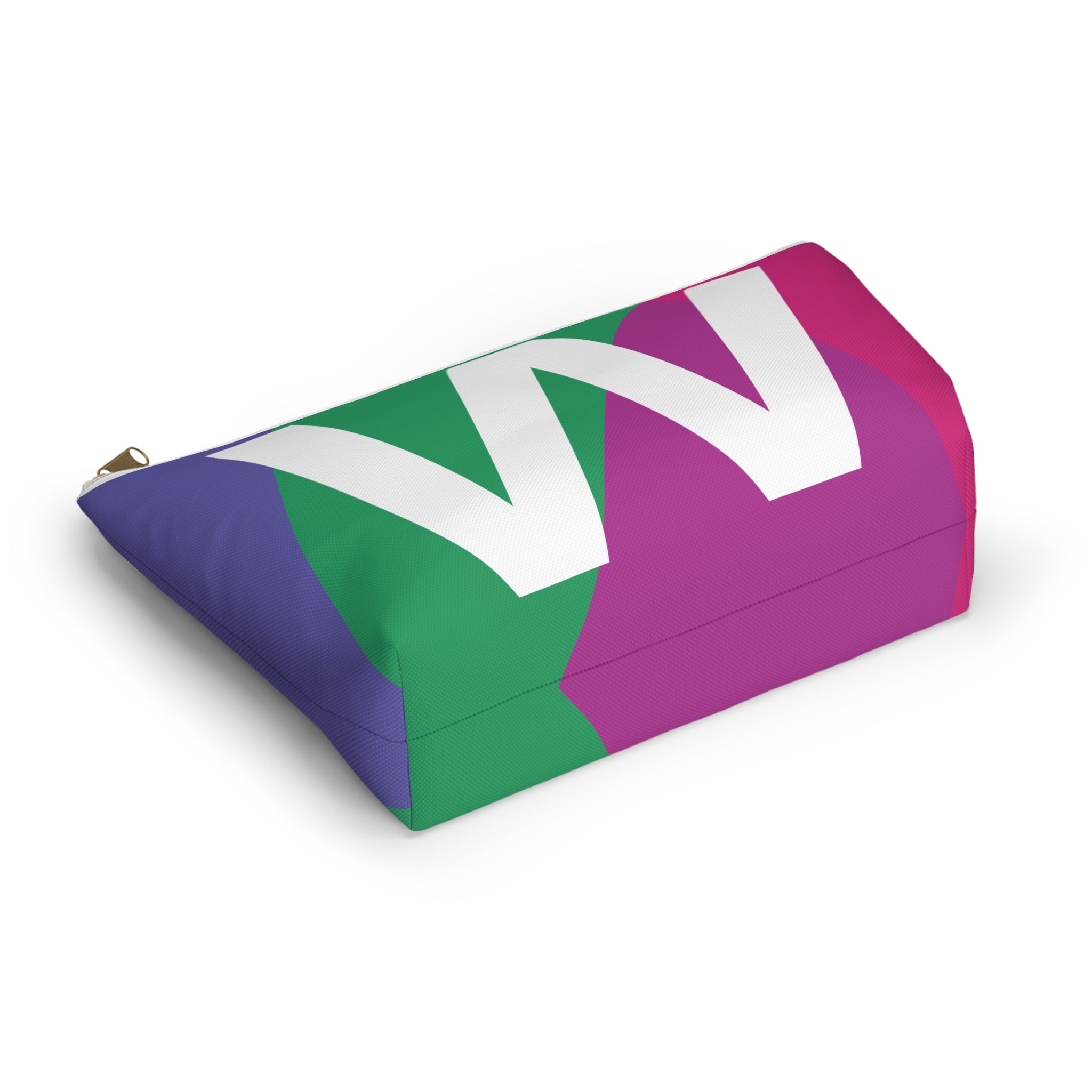 Initials Colorblock Accessory Pouch — Monogram W T-Bottom Cosmetic Bag