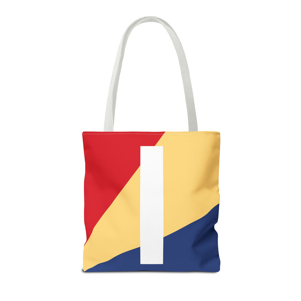 Monogram 'I' Colorblock Tote Bag — Personalized Initial I Shoulder Tote