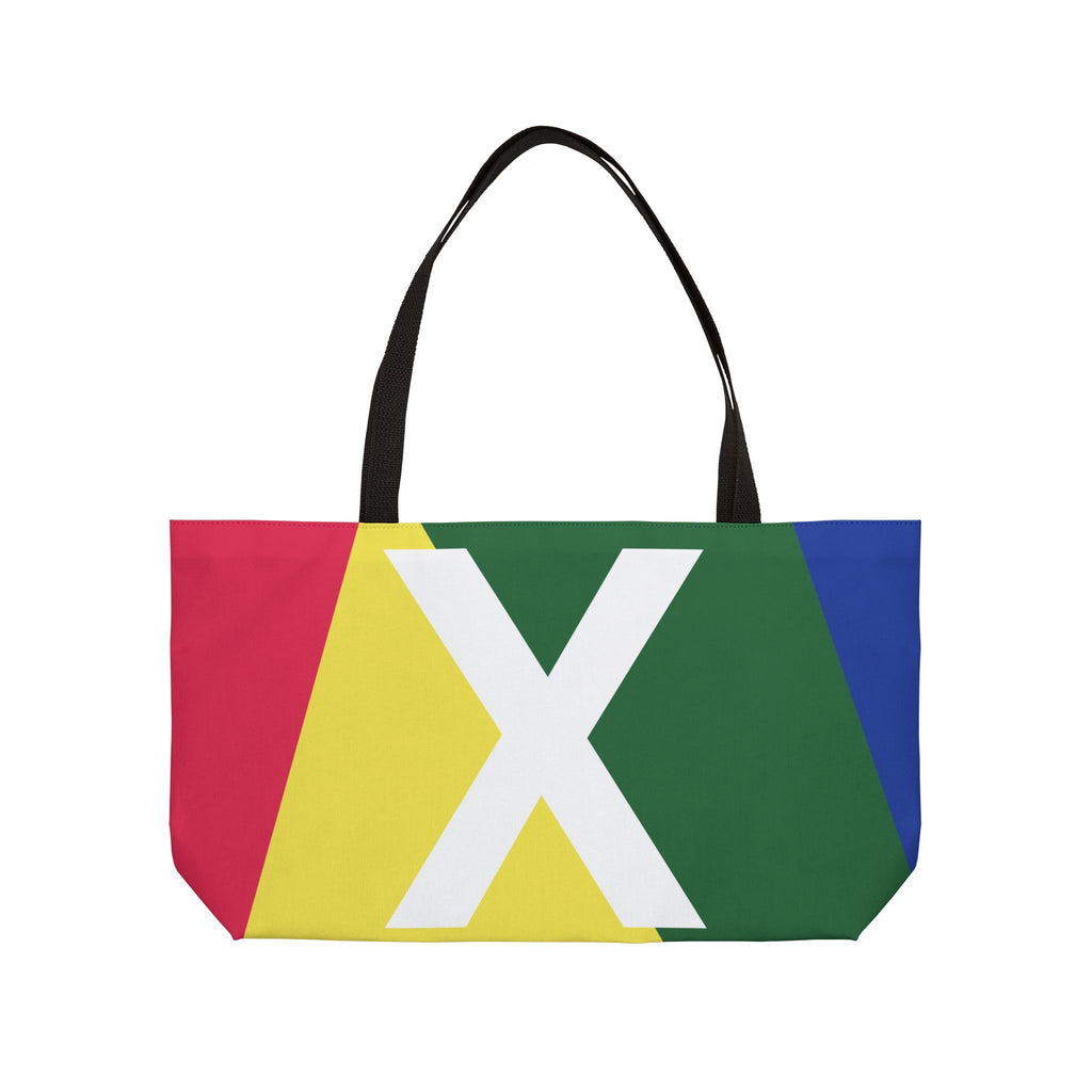 Personalized 'X' Colorblock Tote Bag — Monogram Weekender Tote