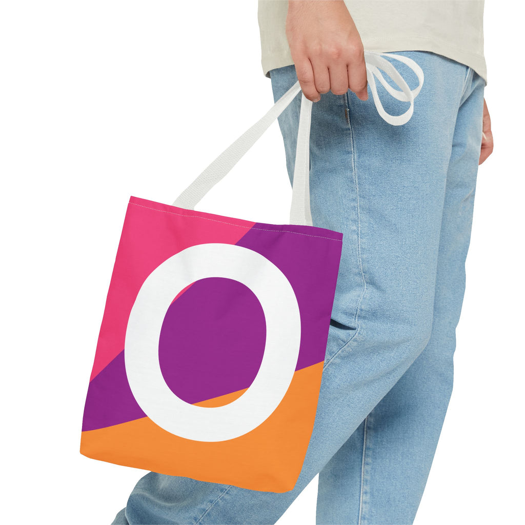 Monogram 'O' Colorblock Tote Bag — Personalized Initial O Shoulder Tote