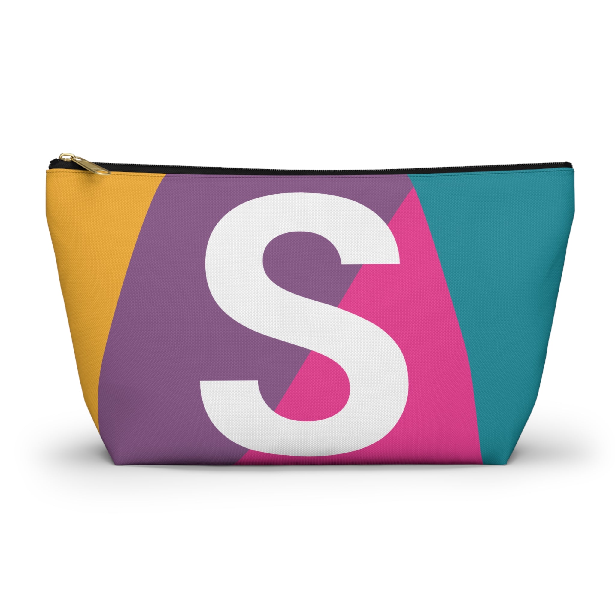 Initials Colorblock Accessory Pouch — Monogram S T-Bottom Cosmetic Bag