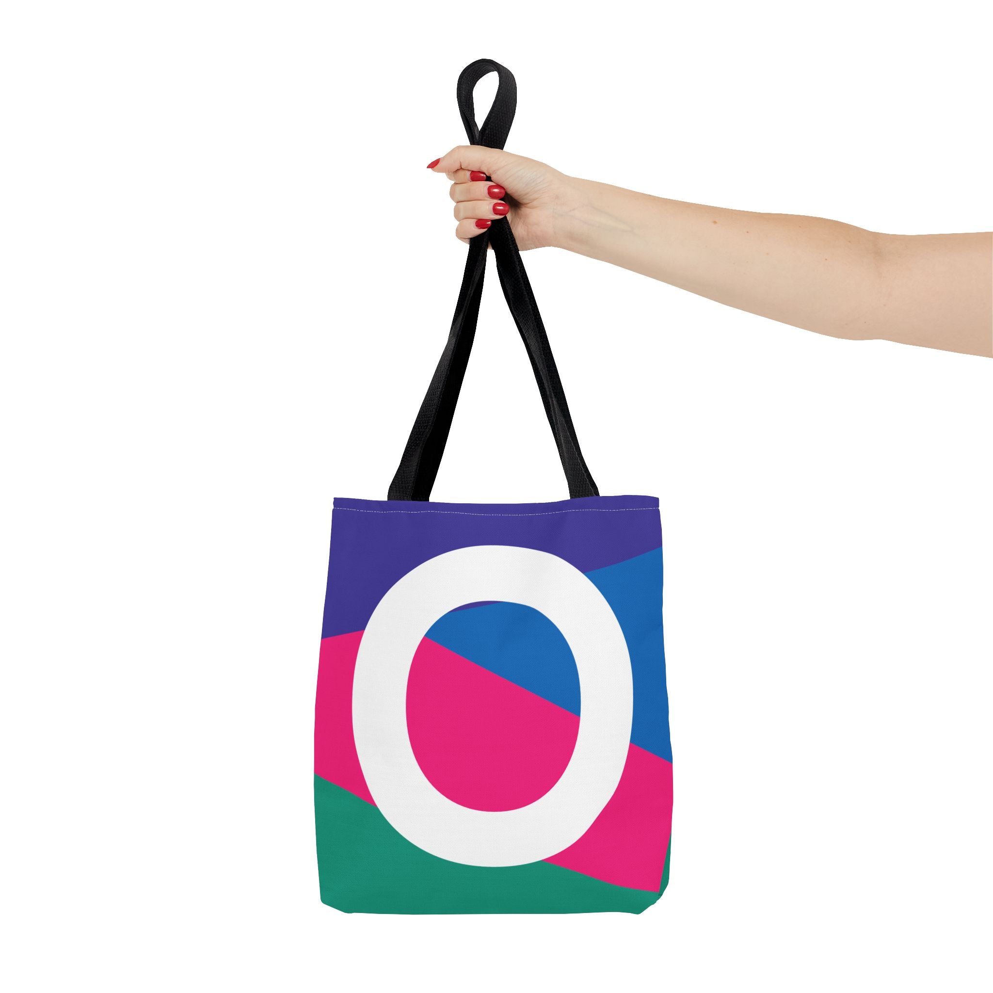 Monogram 'O' Colorblock Tote Bag — Personalized Initial O Shoulder Tote