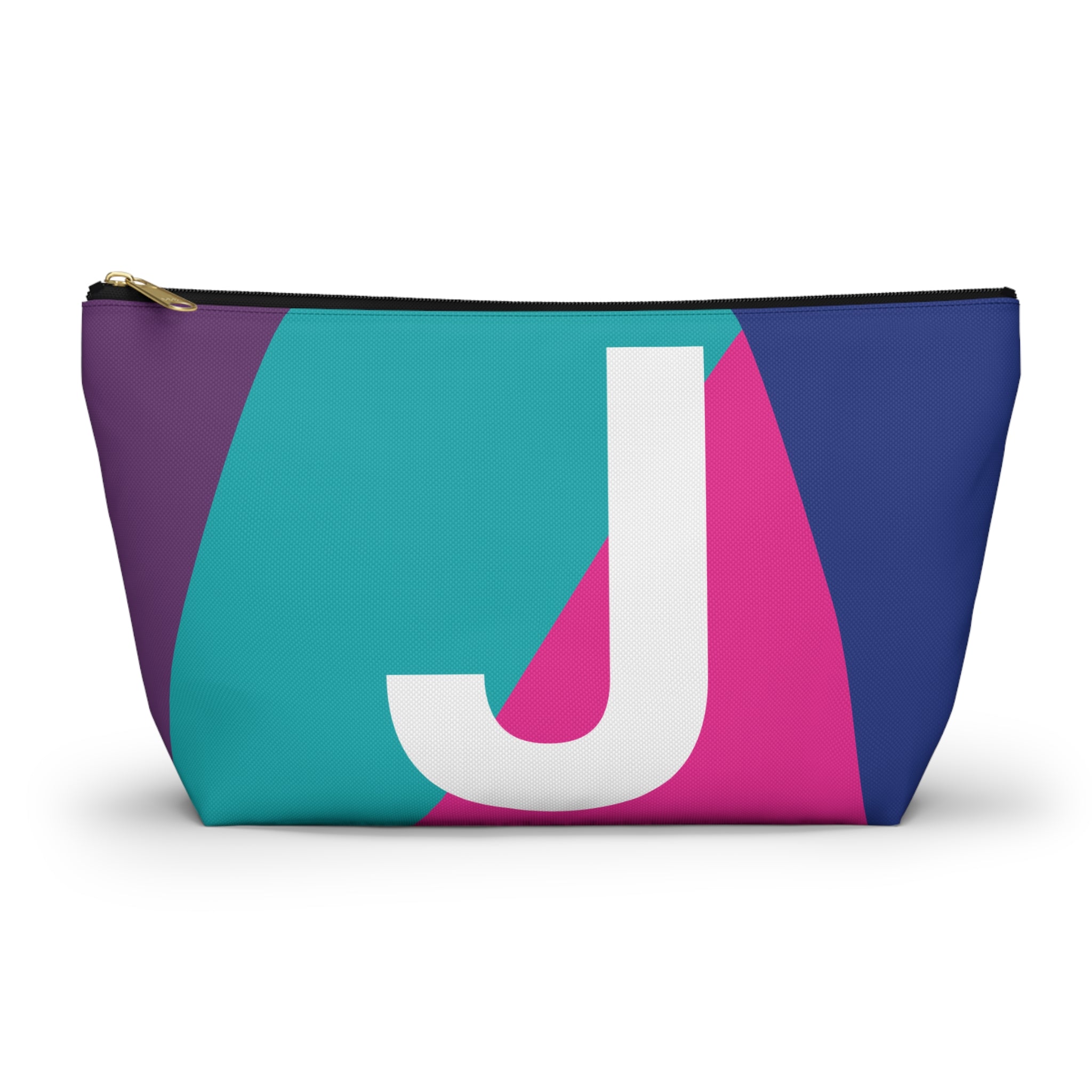 Initials Colorblock Accessory Pouch — Monogram J T-Bottom Cosmetic Bag