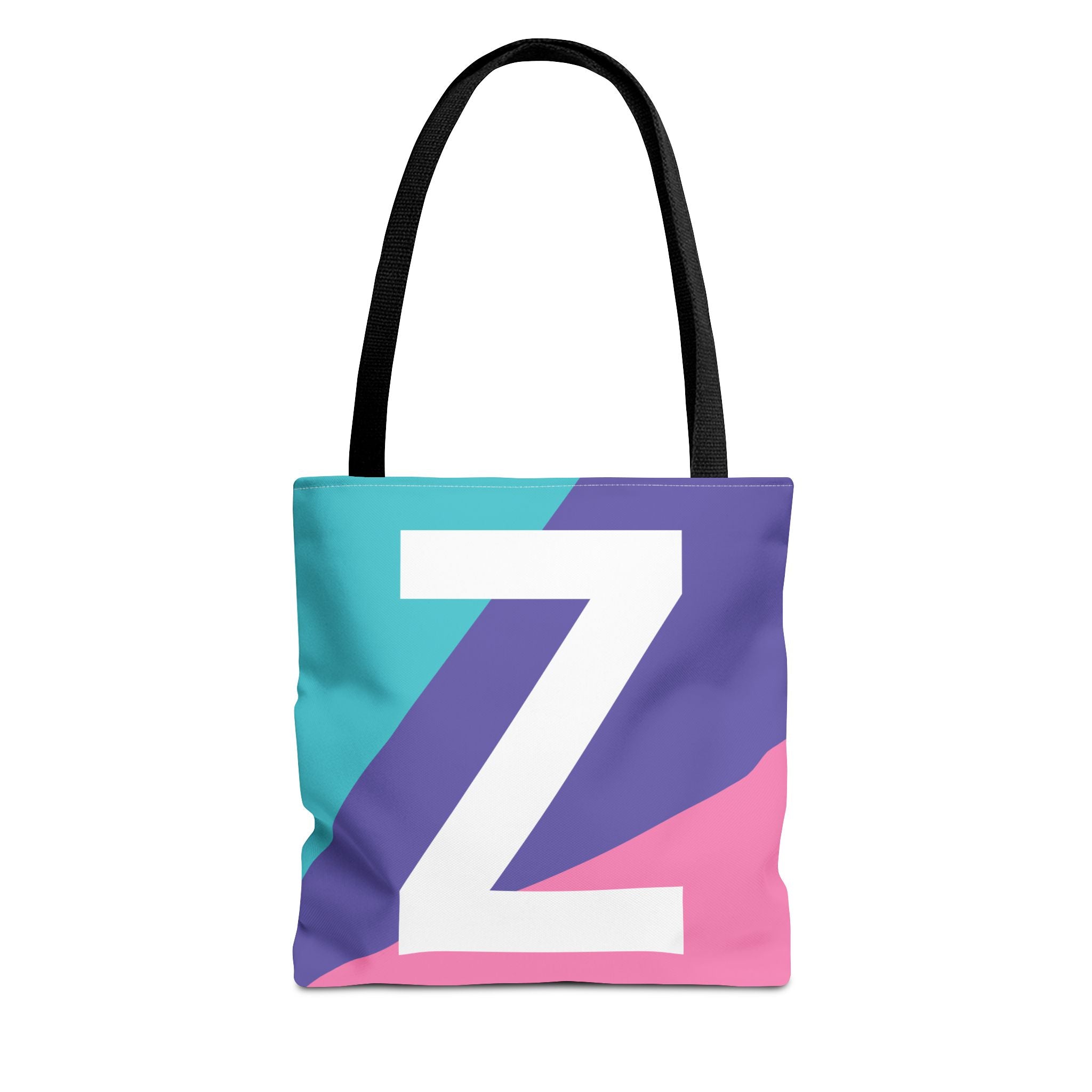 Monogram 'Z' Colorblock Tote Bag — Personalized Initial Z Shoulder Tote