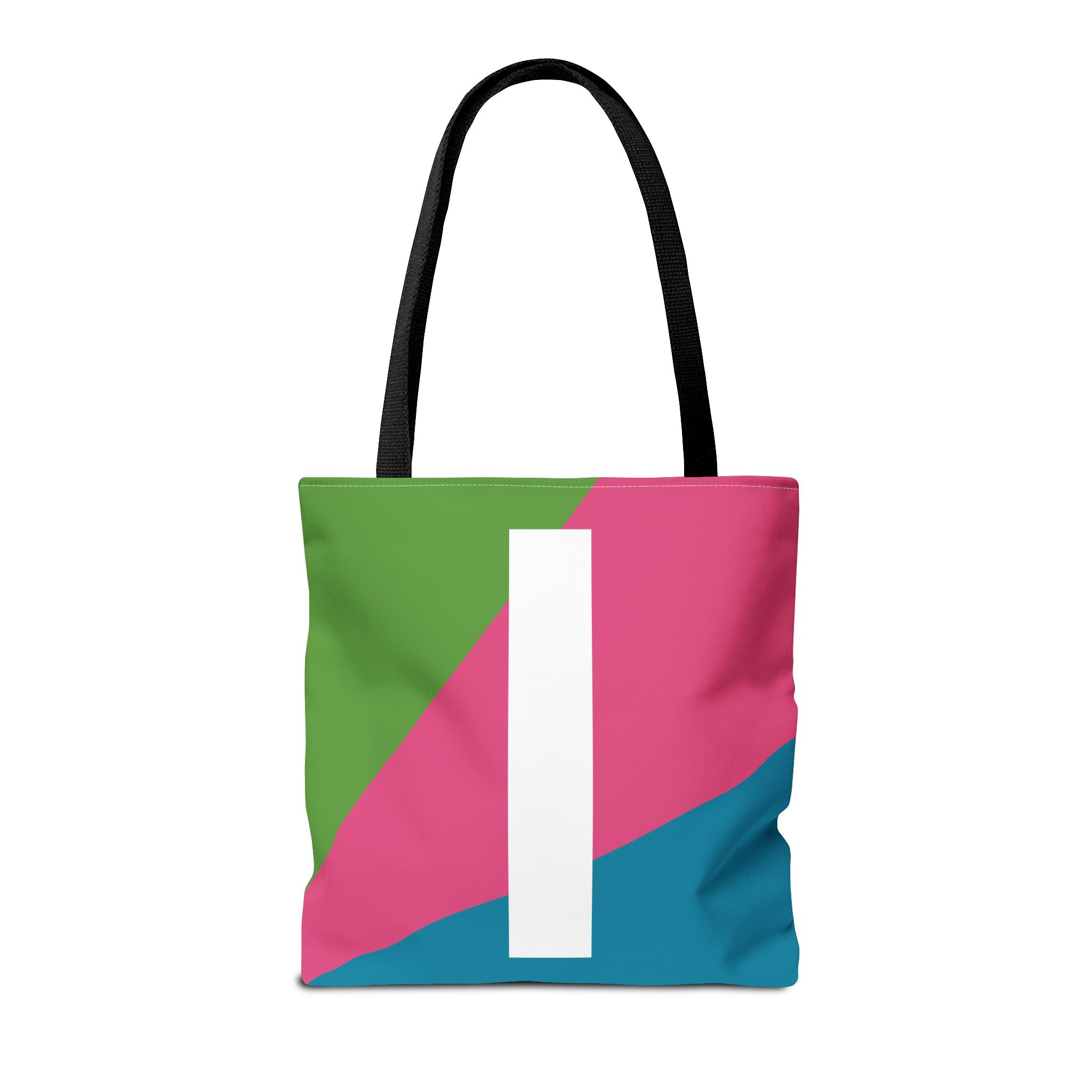 Monogram 'I' Colorblock Tote Bag — Personalized Initial I Shoulder Tote