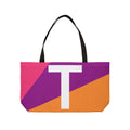 Personalized 'T' Colorblock Tote Bag — Monogram Weekender Tote