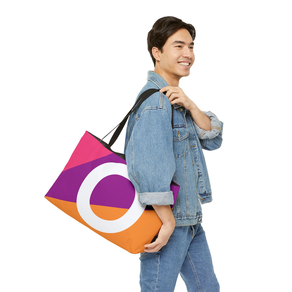 Personalized 'O' Colorblock Tote Bag — Monogram Weekender Tote