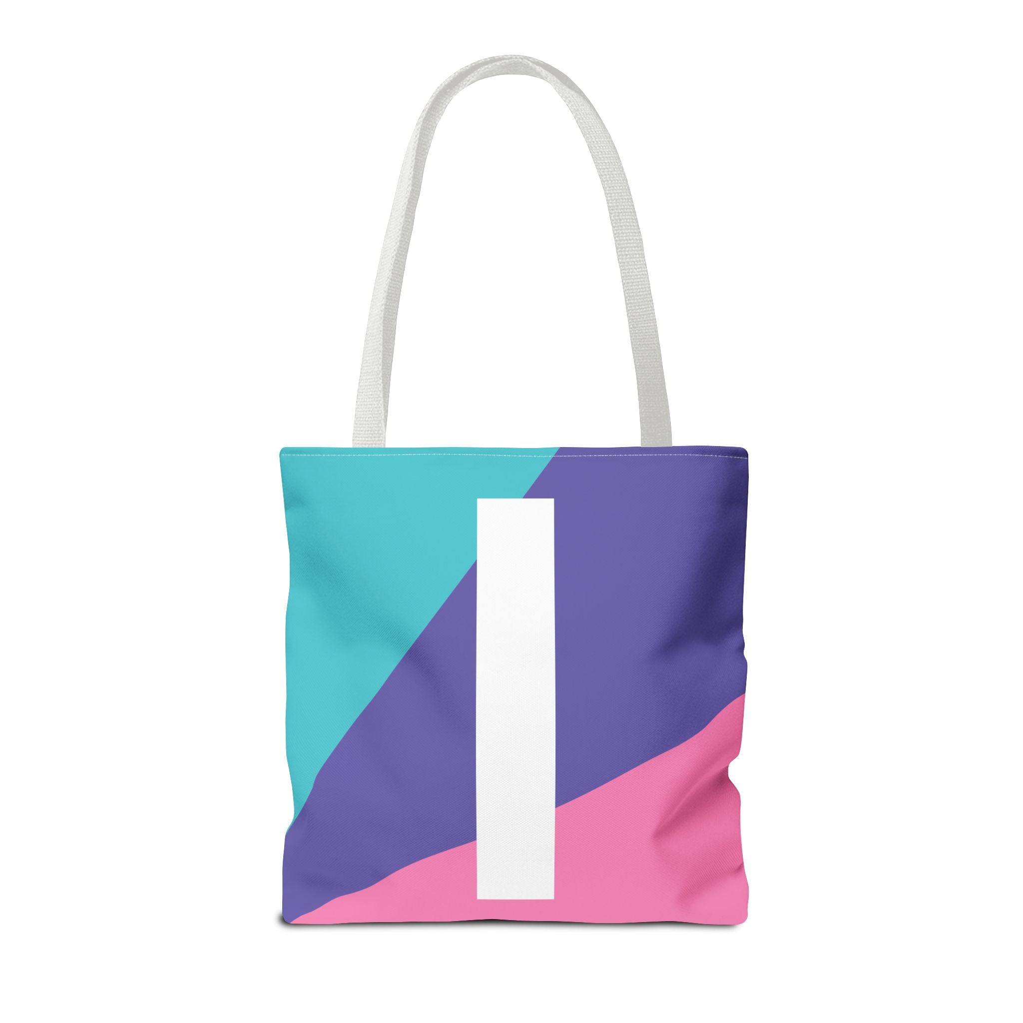 Monogram 'I' Colorblock Tote Bag — Personalized Initial I Shoulder Tote