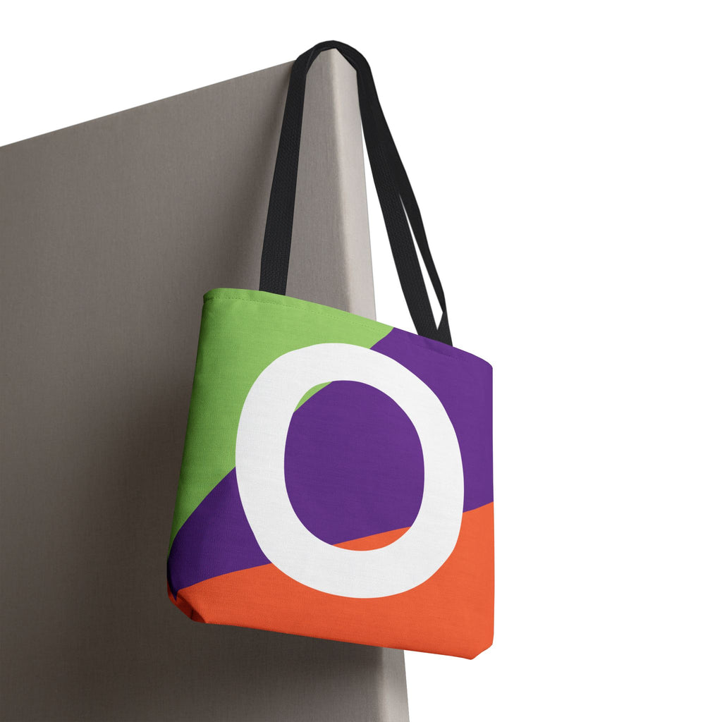Monogram 'O' Colorblock Tote Bag — Personalized Initial O Shoulder Tote