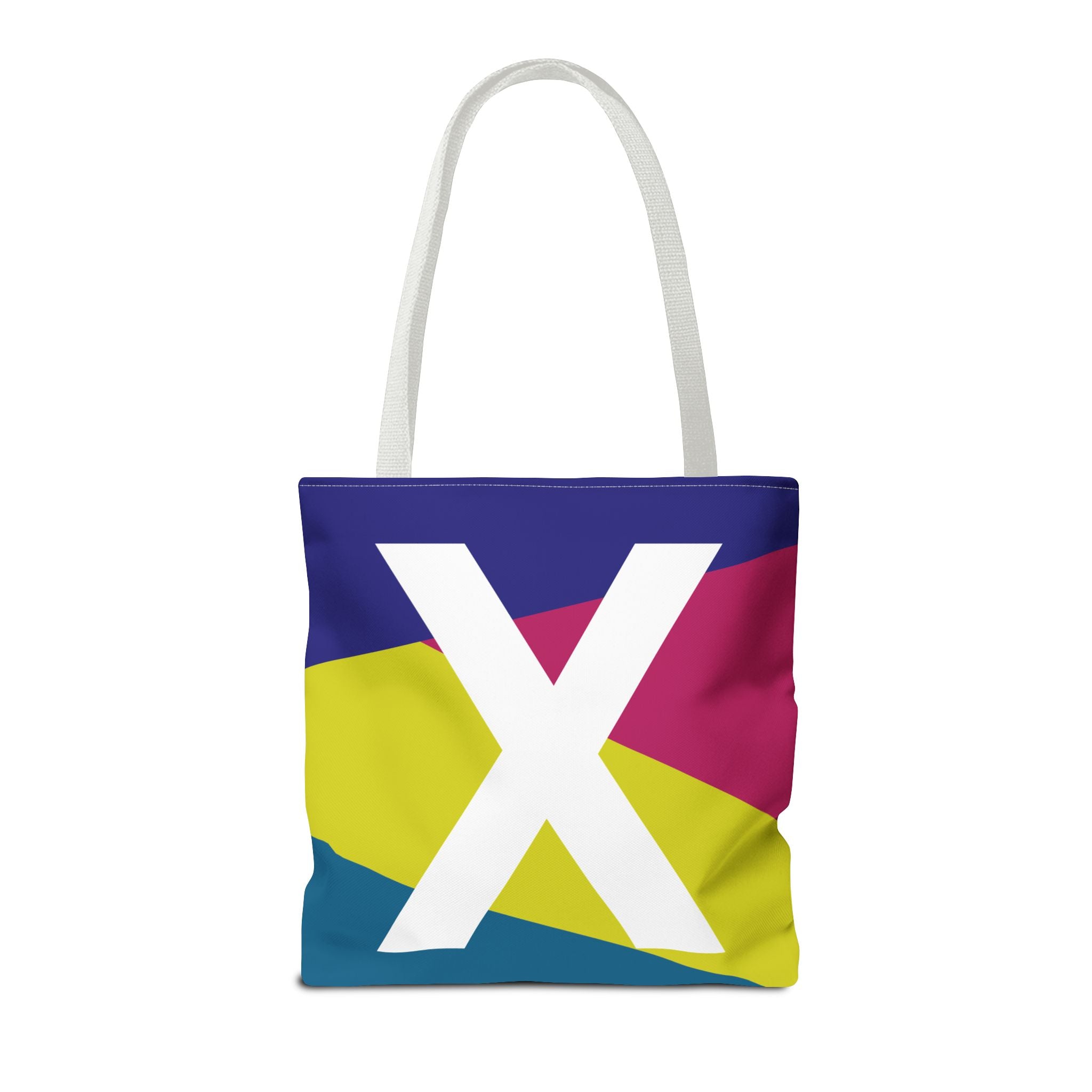 Monogram 'X' Colorblock Tote Bag — Personalized Initial X Shoulder Tote