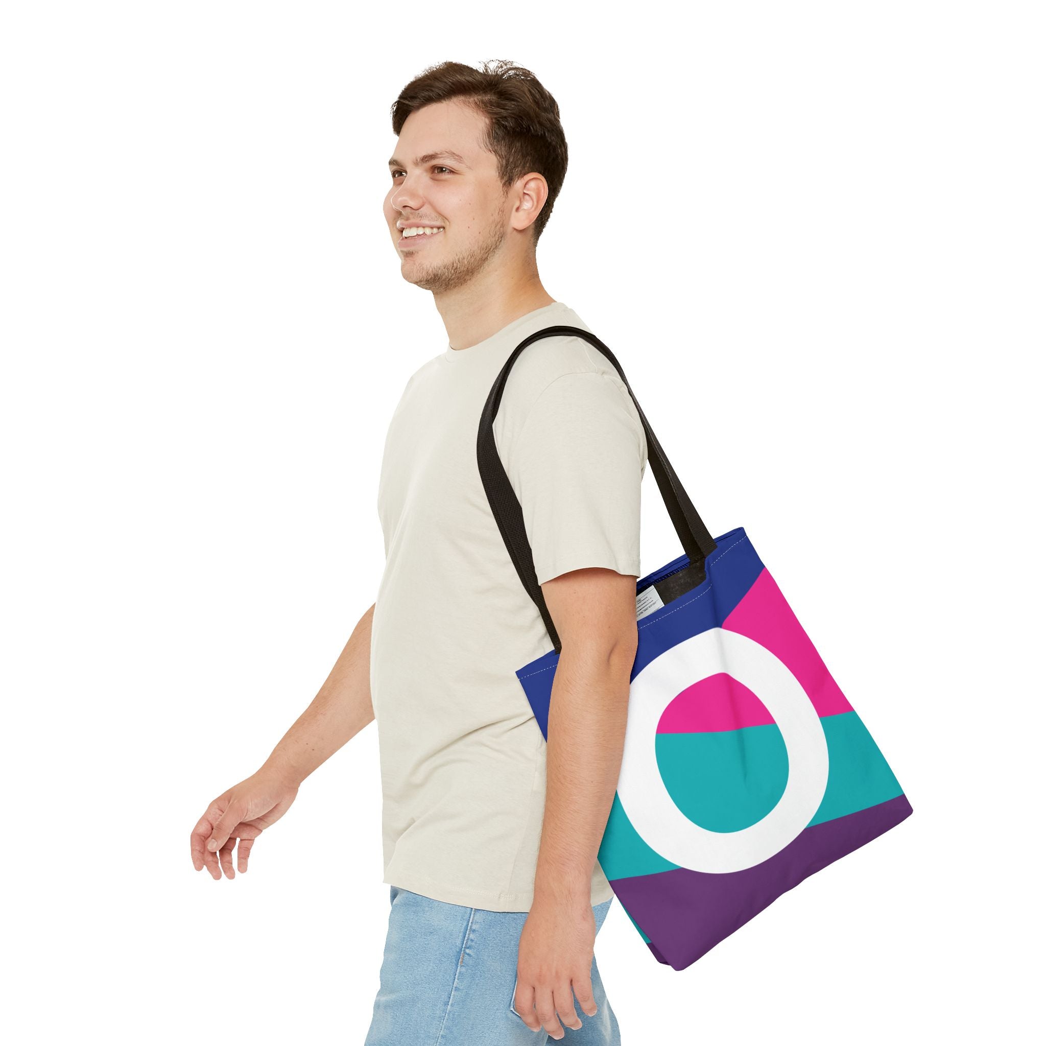 Monogram 'O' Colorblock Tote Bag — Personalized Initial O Shoulder Tote
