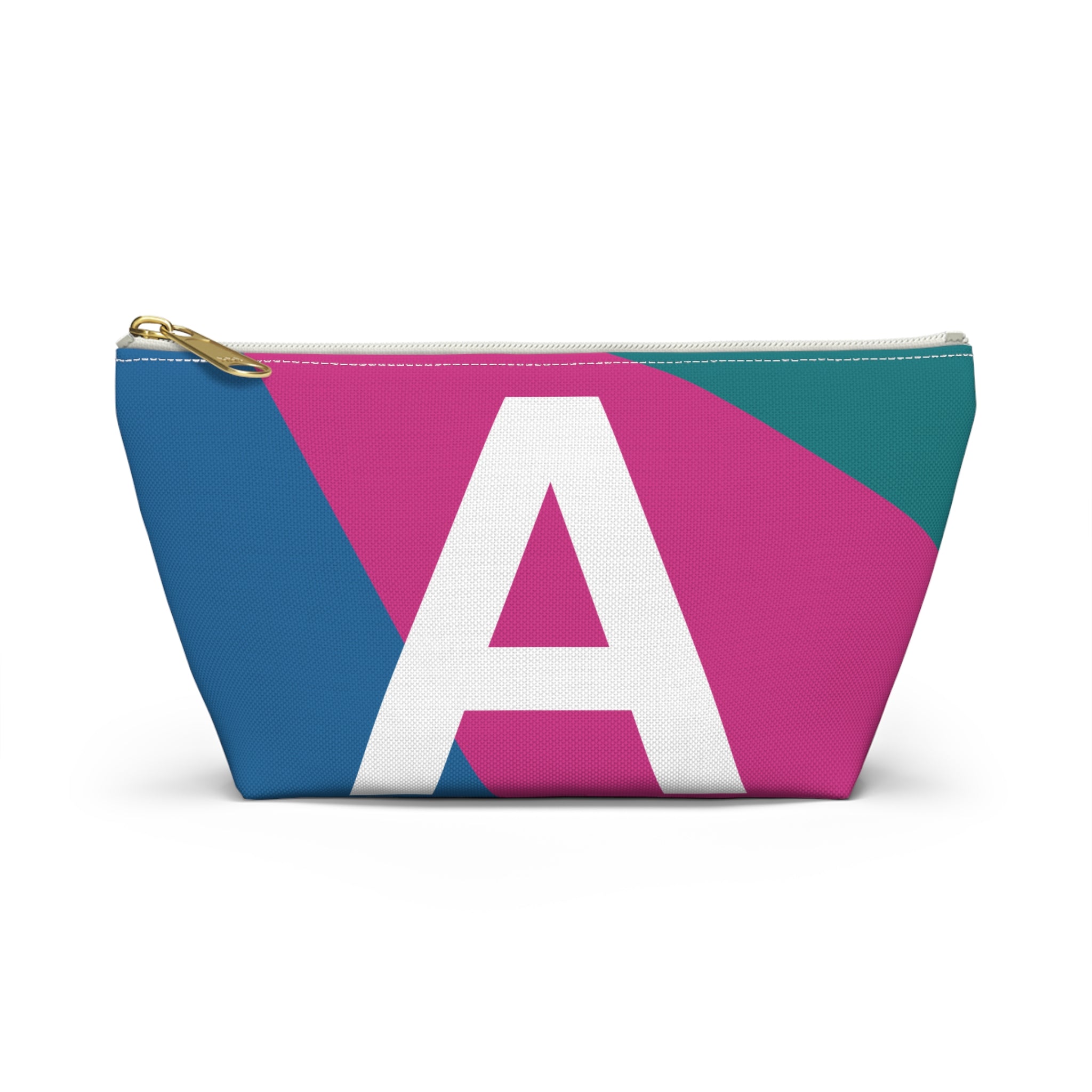 Initials Colorblock Accessory Pouch — Monogram A T-Bottom Cosmetic Bag