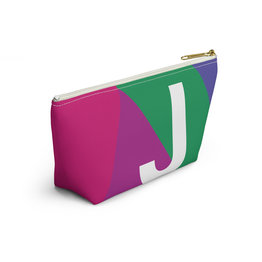 Initials Colorblock Accessory Pouch — Monogram J T-Bottom Cosmetic Bag