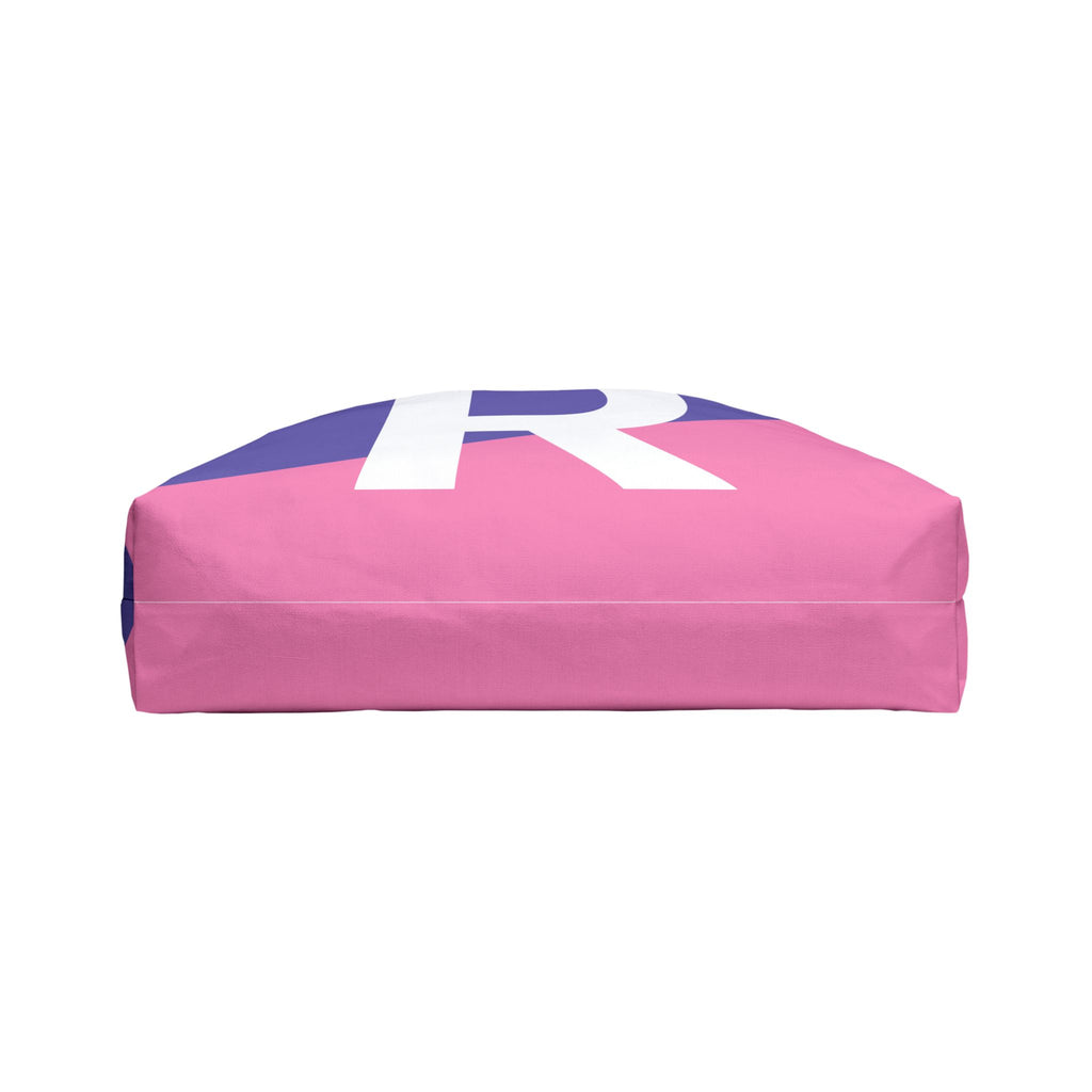 Personalized 'R' Colorblock Tote Bag — Monogram Weekender Tote