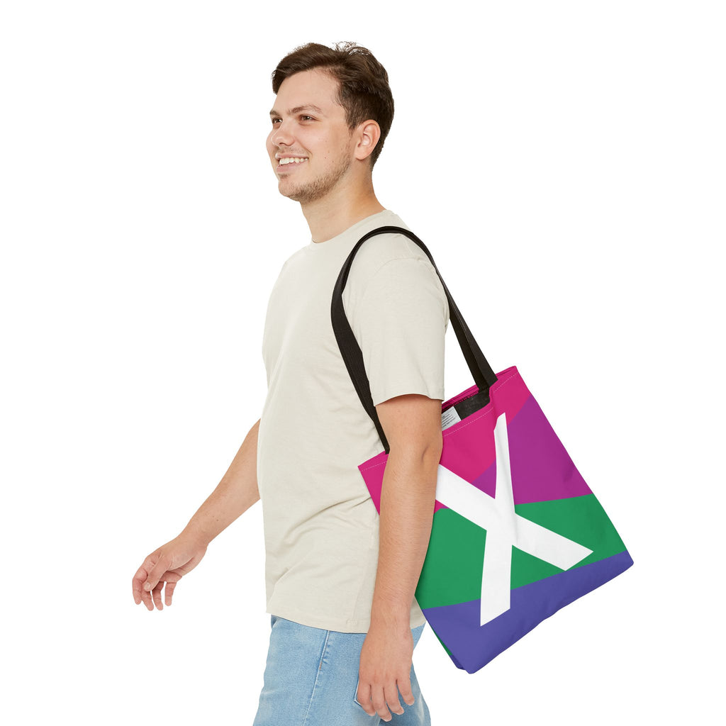 Monogram 'X' Colorblock Tote Bag — Personalized Initial X Shoulder Tote