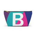 Initials Colorblock Accessory Pouch — Monogram B T-Bottom Cosmetic Bag