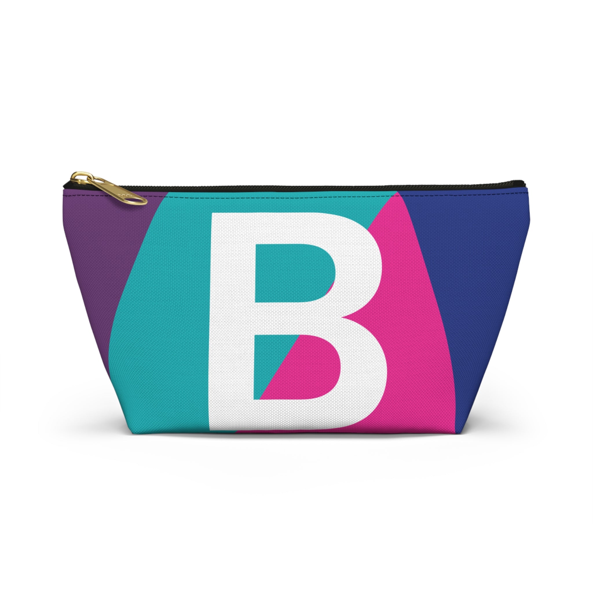 Initials Colorblock Accessory Pouch — Monogram B T-Bottom Cosmetic Bag