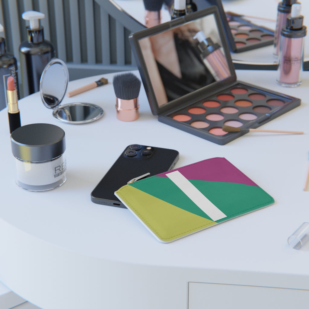 Initial I Mini Clutch — Colorblock Monogram Wristlet Wallet