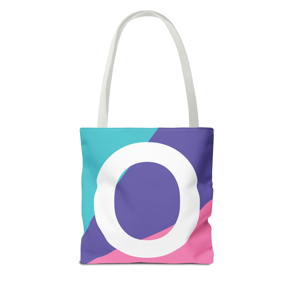 Monogram 'O' Colorblock Tote Bag — Personalized Initial O Shoulder Tote