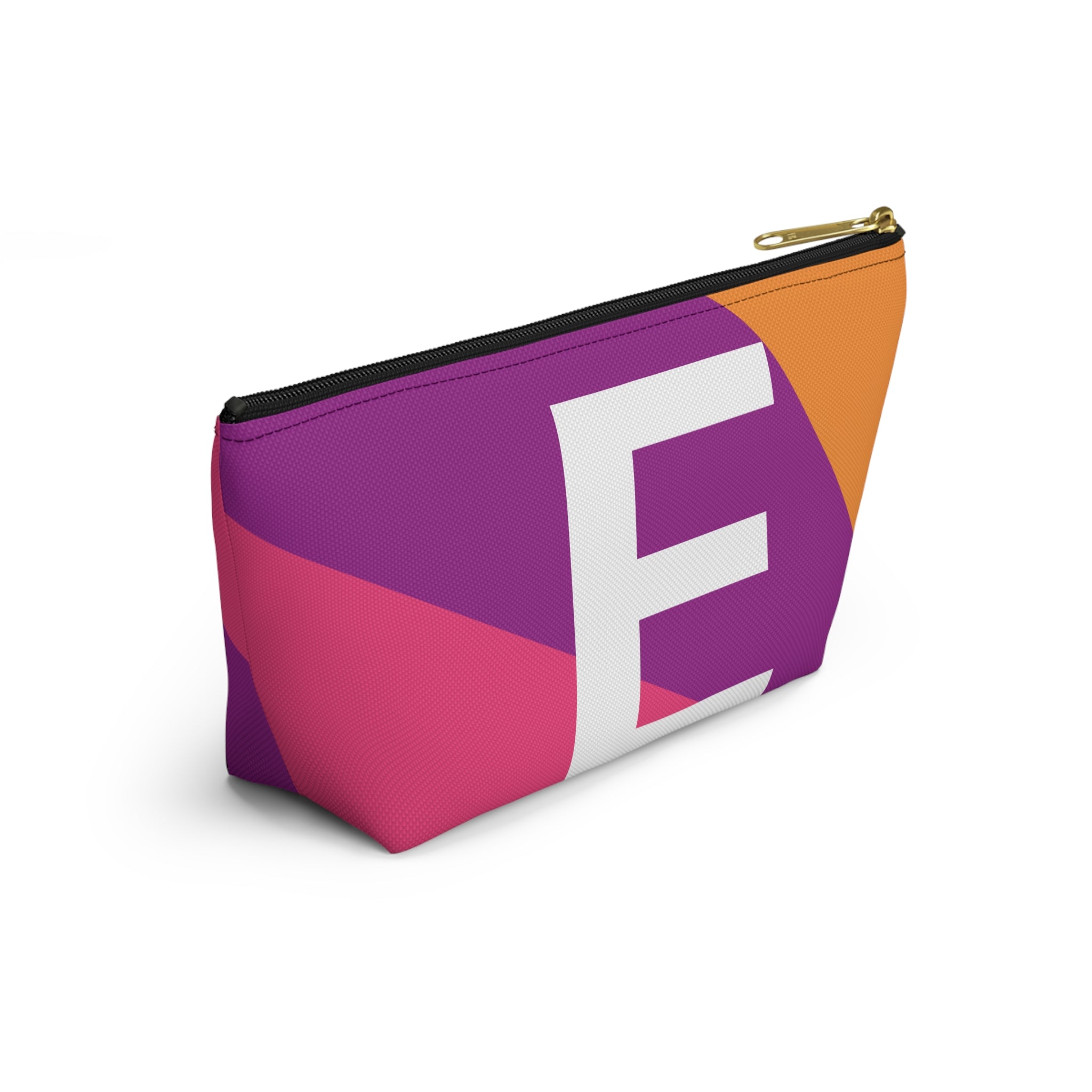 Initials Colorblock Accessory Pouch — Monogram E T-Bottom Cosmetic Bag